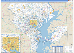 Baltimore-Columbia-Towson Metro Area Wall Map Basic Style 2026